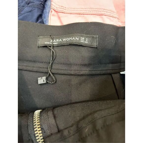 Zara S black zippered trim hi-lo flounce skirt - Picture 4 of 6